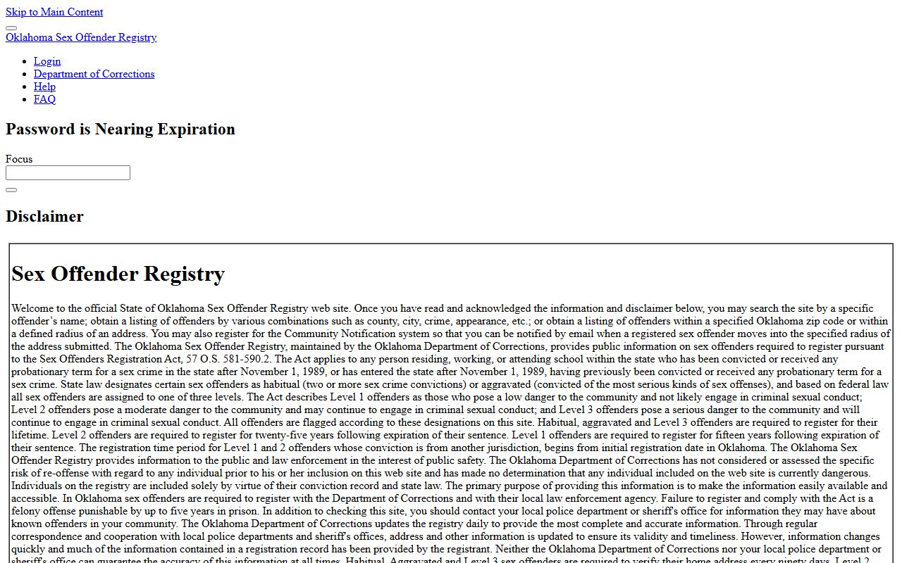Atoka County warrant records and the Oklahoma sex offender registry lookup
